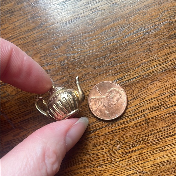 Miniature Gold Teapot Charm - Picture 3 of 5